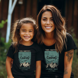 家族旅行にマッチするキャンプ隊動揺して Tシャツ