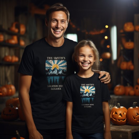 家族旅行にマッチするキャンプ隊動揺して Tシャツ