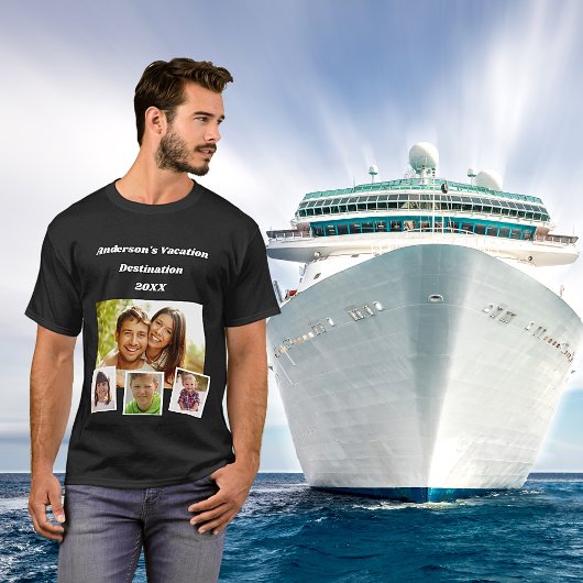 家族旅行の写真コラージュ Tシャツ