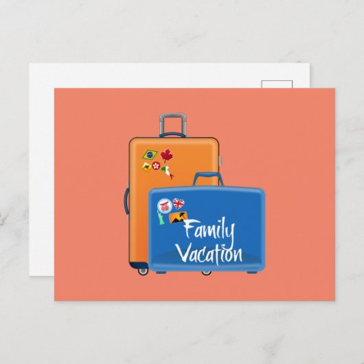 家族旅行はがき ポストカード (正面/裏面)