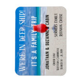 家族旅行カスタムビーチ深い出荷パーソナライズ マグネット (縦)