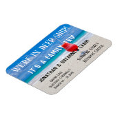 家族旅行カスタムビーチ深い出荷パーソナライズ マグネット (左側)