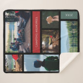 家族旅行キャンプの思い出フォトキープサケ シェルパブランケット (正面(横))