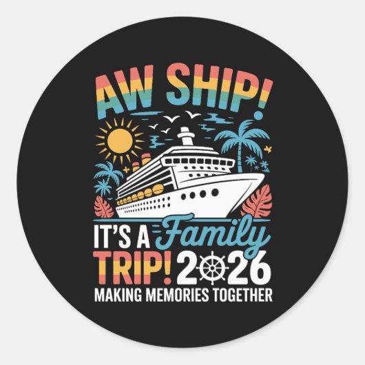 家族旅行クルーズ 2026 ラウンドシール (正面)