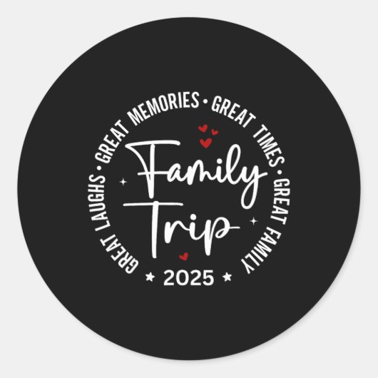 家族旅行バケーション2025一致グループ ラウンドシール (正面)