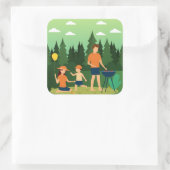 家族旅行 スクエアシール (バッグ)