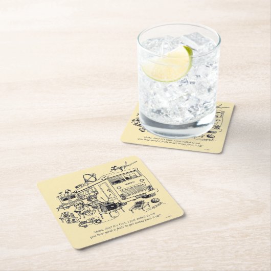 家族旅行 スクエアペーパーコースター (インサイチュ)