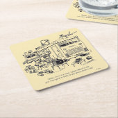 家族旅行 スクエアペーパーコースター (アングル)