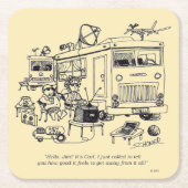 家族旅行 スクエアペーパーコースター (正面)