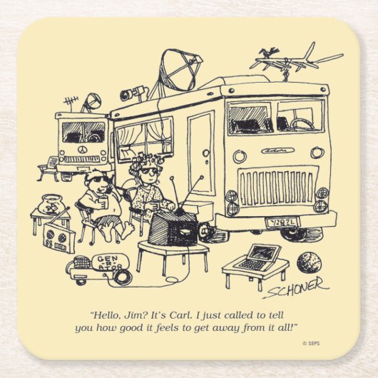 家族旅行 スクエアペーパーコースター (正面)