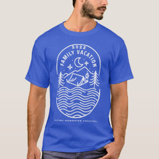家族旅行 2022 キャンプ 湖 夜 星空観察 re tシャツ