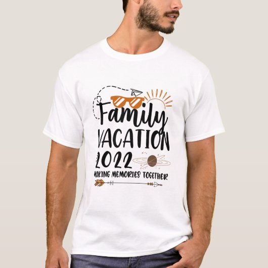 家族旅行 2022 思い出に残る旅 マッチング Tシャツ (正面)