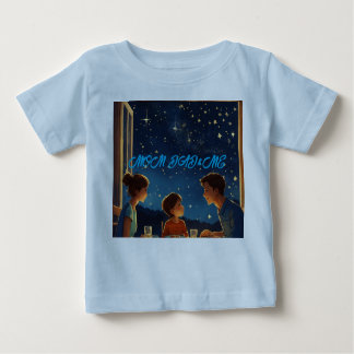 家族星座T型 – ママ、パパ、および星空 ベビーTシャツ