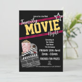 家族映画夜、フィルムのパーティーPTAのイベントPTO 招待状 (スタンド正面)