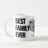 家族最高の写真コラージュとカスタム文字 コーヒーマグカップ (左)