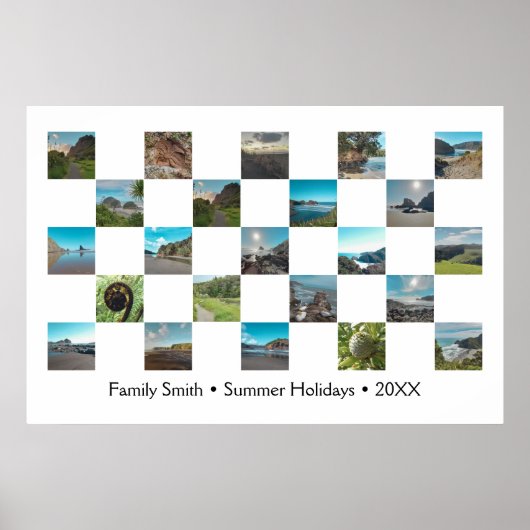 家族最高の写真ホリデー思い出市松模様に品 ポスター (正面)