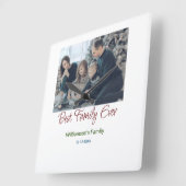 家族最高の追加の姓写真の日付 スクエア壁時計 (傾斜)