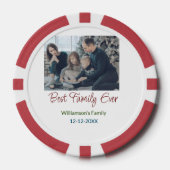 家族最高の追加の姓写真の日付 ポーカーチップ (正面)
