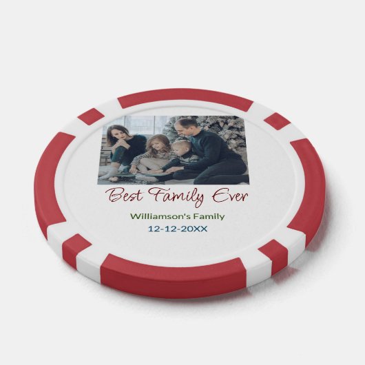 家族最高の追加の姓写真の日付 ポーカーチップ (シングル)