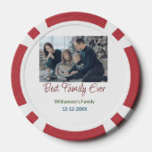 家族最高の追加の姓写真の日付 ポーカーチップ (裏面)