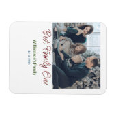 家族最高の追加の姓写真の日付 マグネット (横)