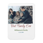 家族最高の追加の姓写真の日付 マグネット (縦)