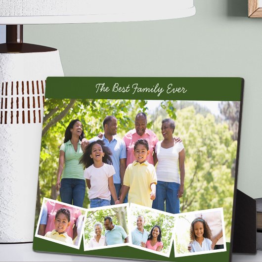 家族最高のEver - カスタムPhoto Collage Green フォトプラーク