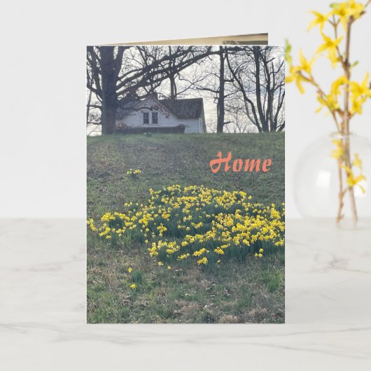 家族標準、5" x 7"折り畳みグリーティングカード カード (黄色い花)