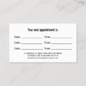 家族歯医者プレーンブラックデンタルアポイントメント 予約カード (裏面)