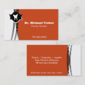 家族歯科医ビジネスカード – 歯シルエット 名刺 (正面/裏面)