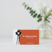 家族歯科医ビジネスカード – 歯シルエット 名刺 (スタンド正面)