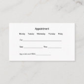 家族歯科医院アポイントメントテンプレート 名刺 (裏面)