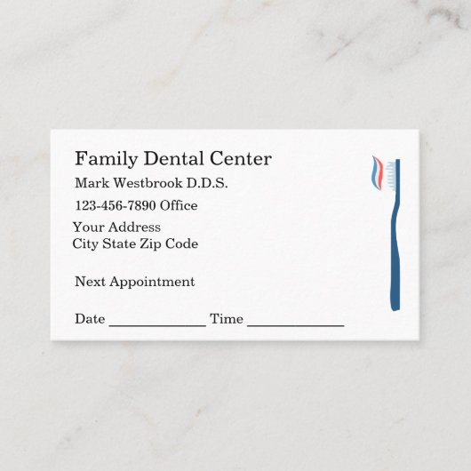 家族歯科診療アポイントメント名刺 名刺 (正面)