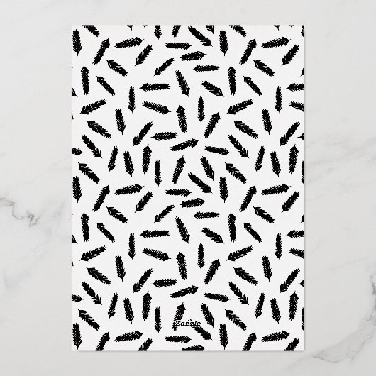 家族渦巻形の名メリークリスマス金ゴールド 箔シーズンカード (裏面)