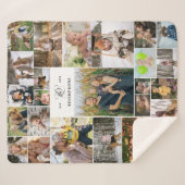 家族渦巻形の名25写真コラージュの白 シェルパブランケット (正面(横))