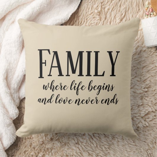 家族生活は愛を決して終えません装飾用クッションを始めません クッション (ブランケット)