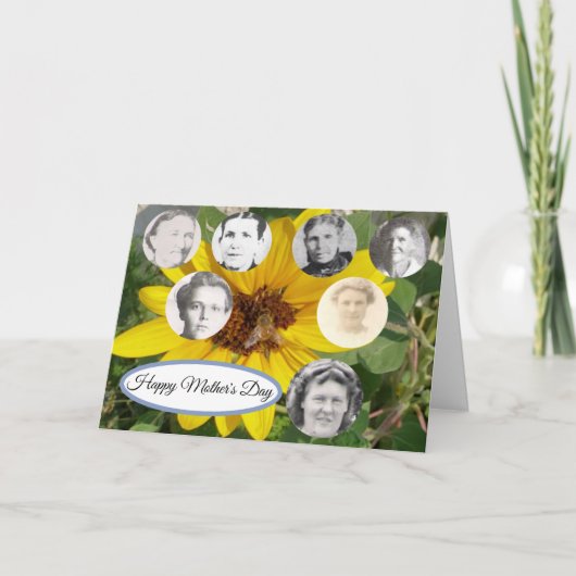 家族産ひまわり及びミツバチの母親の日 シーズンカード (正面)