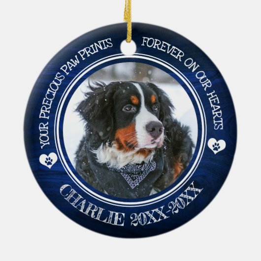 家族用ペット写真記念館 セラミックオーナメント (裏面)
