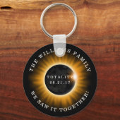 家族皆既食太陽のパーソナライズされた キーホルダー (正面)