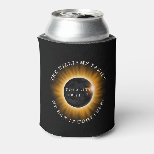 家族皆既食太陽のパーソナライズされた 缶クーラー (缶裏面)