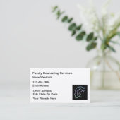 家族相談光沢のある名刺 名刺 (スタンド正面)