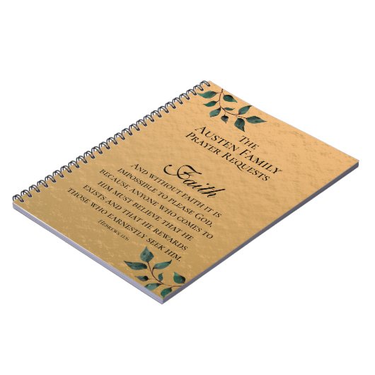 家族祈りの言葉要求信仰聖なる書物、 経典金ゴールド ノートブック (左側)