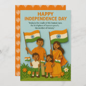 家族祝のインド独立記念日カード (正面/裏面)