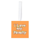 家族祝愛:「私は家族を愛する」 キューブオーナメント (正面)