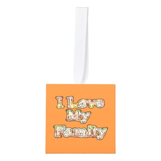 家族祝愛:「私は家族を愛する」 キューブオーナメント (正面)