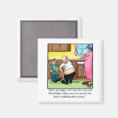 家族笑わされるのユーモアのマグネットギフト マグネット (正面/裏面)