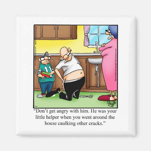 家族笑わされるのユーモアのマグネットギフト マグネット (正面)