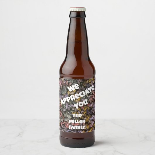 家族糸の家庭的な評価から感謝 ビールラベル (正面)