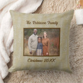 家族素朴のクリスマス写真パーソナライズされた クッション (ブランケット)