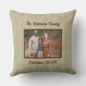 家族素朴のクリスマス写真パーソナライズされた クッション (裏面)